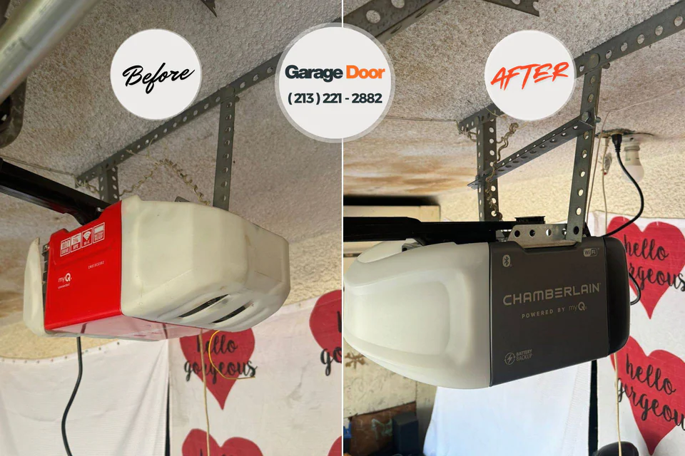 Before and after: garage door installation Lake Lorraine, FL